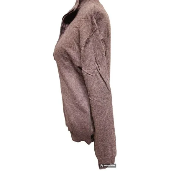 Woolrich Mens Sweater Size Small Brown 1/4 Zip - Picture 5 of 9